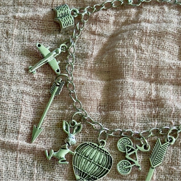 2/$9 Silver Charm Bracelet with Unique Pendants - Picture 4 of 6